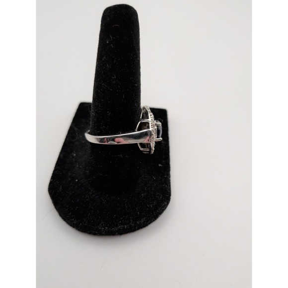 Sterling Silver 1 Carat‎ Sapphire Ring - Size 8